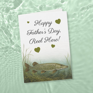 Northern Pike Hearts Reel Hero Fisk Pappas Dag Kort