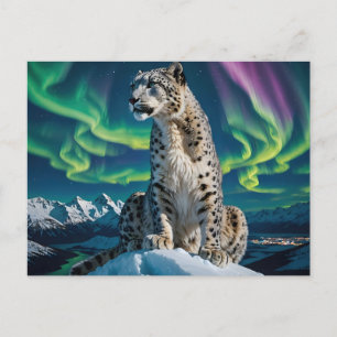 ”Northern Sky Wanderer” – Snöleopardporträtt Helg Vykort
