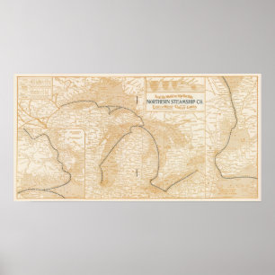 Northern Steamship Company karta Poster