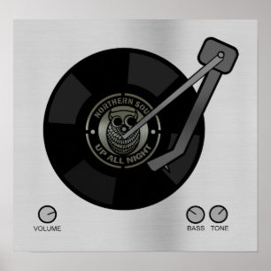 NorthernSoul vinyl vid vändbar liten utskrift Poster