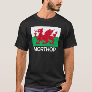 Northop Wales Welsh Flagga Baner Y Ddraig Goch T Shirt