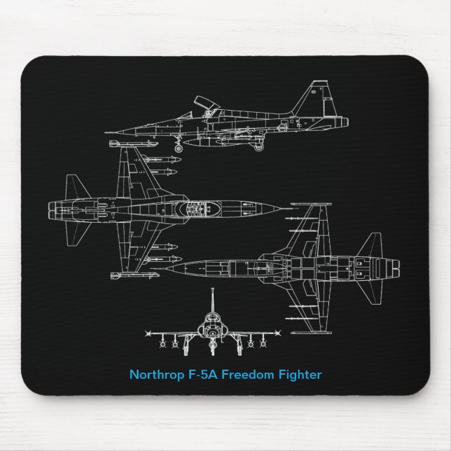 Northrop F5A Mus Pad med frihetsbekämpning Musmatta (Framsidan)