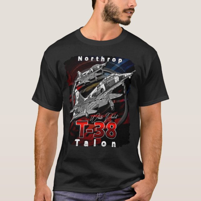 Northrop T-38 Talon Supersonic Jet Trainer T Shirt (Framsida)