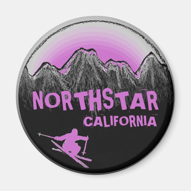 Northstar California lila Tema skier magnet (Framsidan)