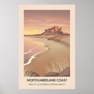 Northumberland Coast AONB Resebroschyr Poster