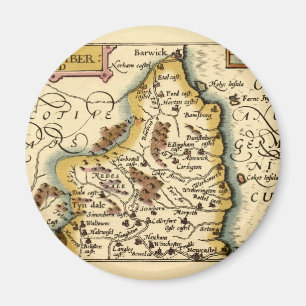Northumberland County karta, England Magnet