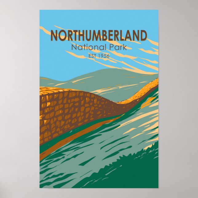 Northumberland National Park Hadrians Wall England Poster (Framsidan)