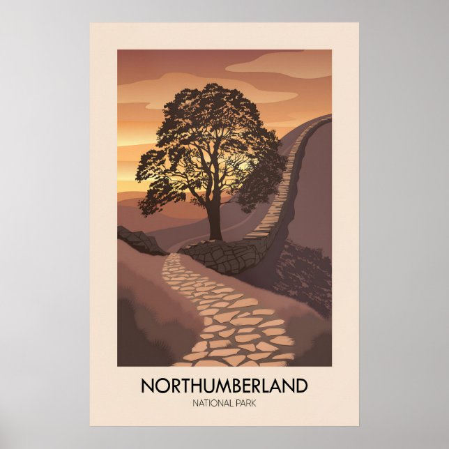Northumberland Nationalpark Modern Resemaljningsaf Poster (Framsidan)