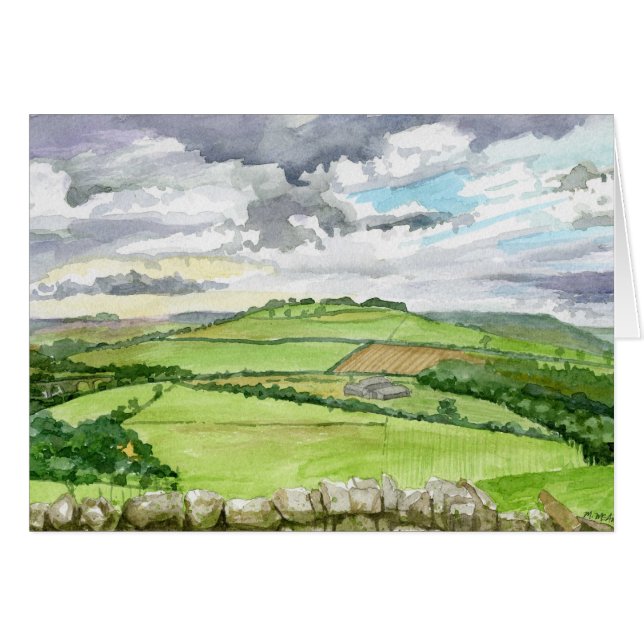 Northumberland Watercolor liggande Hälsningskort (Framsidan Horizontal)