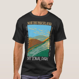 Northumberlands nationalpark Hadrians Wall Distres T Shirt