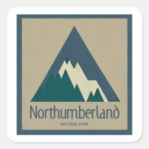 Northumberlands nationalpark Rustic Fyrkantigt Klistermärke