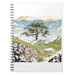 Northumberlands nationalpark Sycamore Gap Träd Anteckningsbok