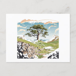 Northumberlands nationalpark Sycamore Gap Träd Helg Vykort