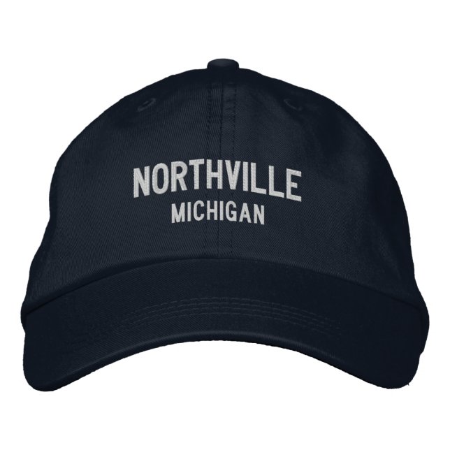 Northville Michigan Embroidered Baseball Hat Broderad Keps (Framsida)