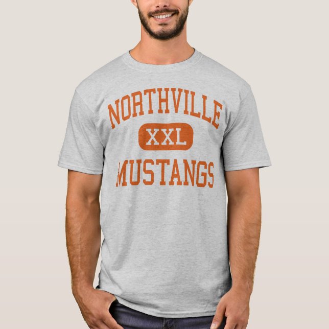 Northville - Mustangs - kick - Northville Michigan Tee (Framsida)
