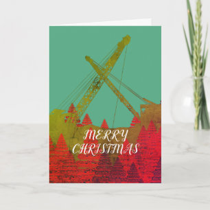 Northwest Crane Operating Ingenjör ART CHRISTMAS Helgkort
