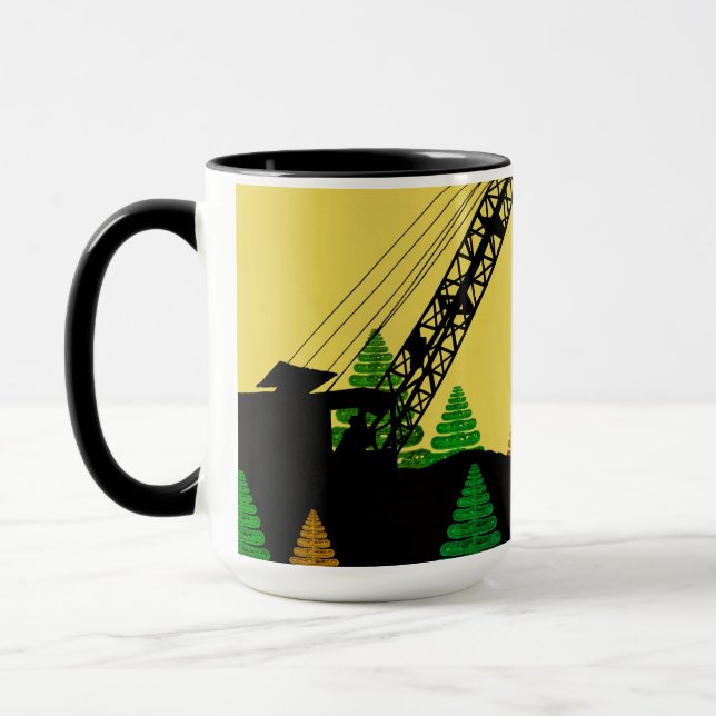 Northwest Crawler Crane n Track Fantasy Art Mugg (Vänster)