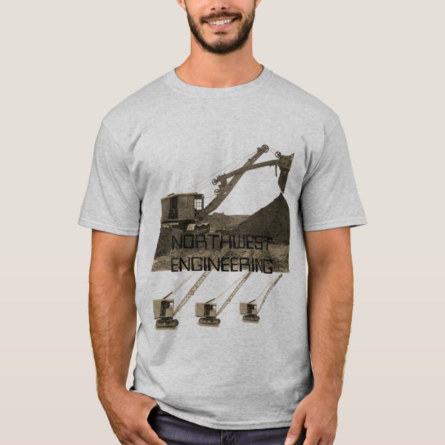 NORTHWEST ENGINEERING CRANE OCH SHOVEL GRÖNT BAY T SHIRT (Framsida)