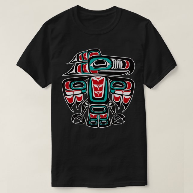 Northwest Pacific Haida Tlingit Native Raven Totem T Shirt (Design framsida)