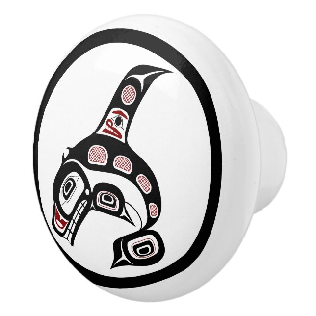 Northwest Pacific kusten Haida art Killer val Knopp (Höger)