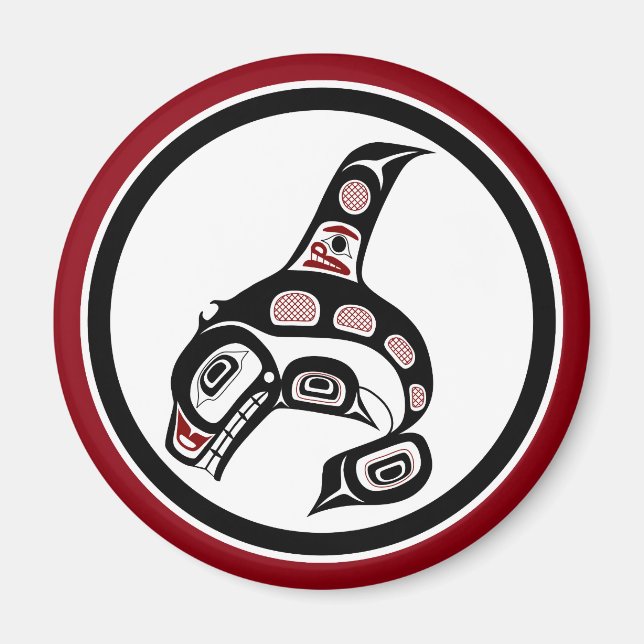 Northwest Pacific kusten Haida art Killer val Magnet (Framsidan)
