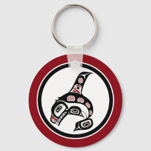 Northwest Pacific kusten Haida art Killer val Nyckelring