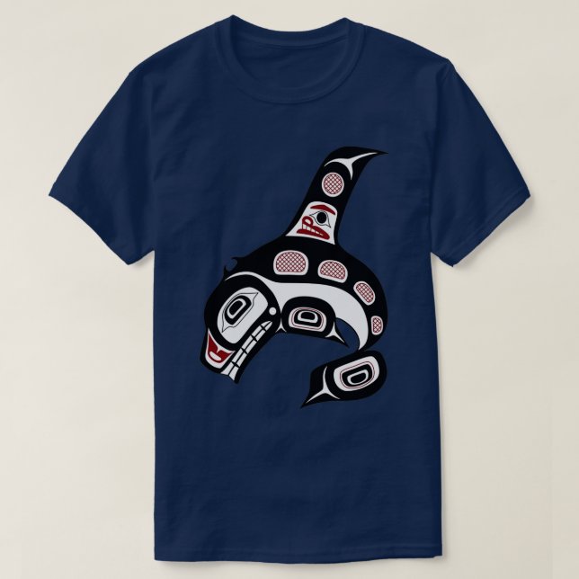 Northwest Pacific kusten Haida art Killer val  T Shirt (Design framsida)