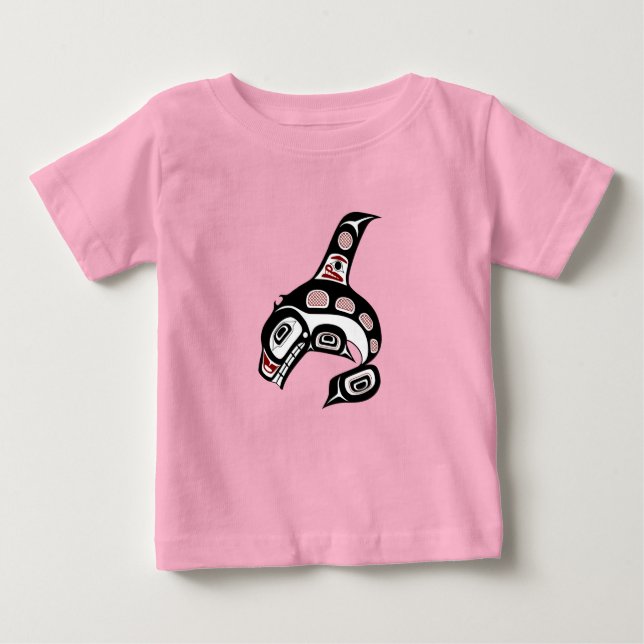 Northwest Pacific kusten Haida art Killer val T Shirt (Framsida)