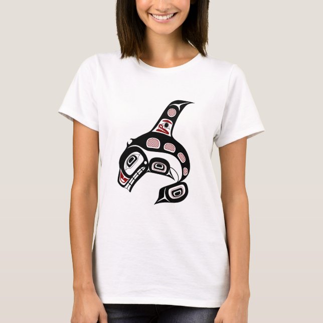 Northwest Pacific kusten Haida art Killer val Tee Shirt (Framsida)