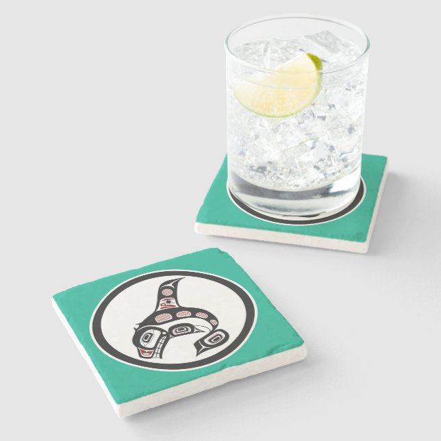 Northwest Pacific kusten Haida art Killer Whale Stenunderlägg (Sidan)