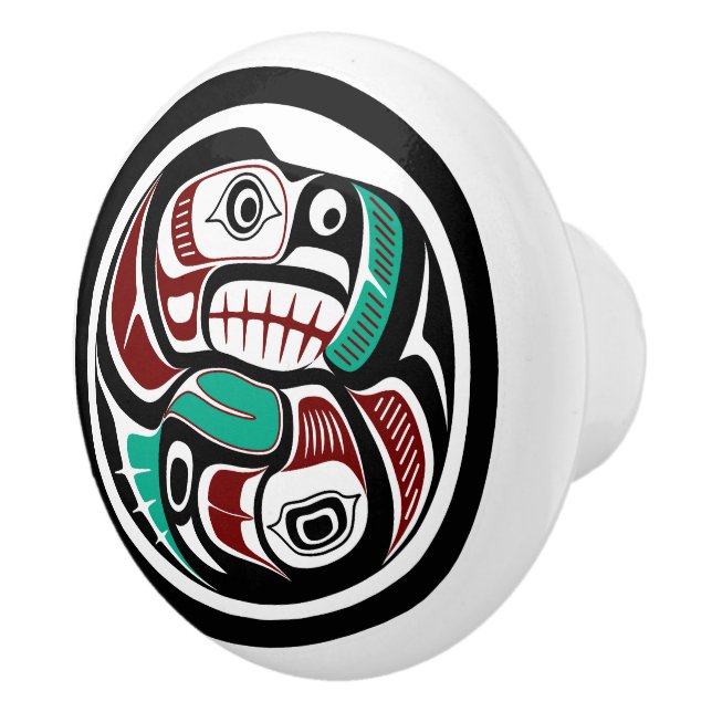 Northwest Pacific kusten Otter chasing Salmon Knopp (Höger)