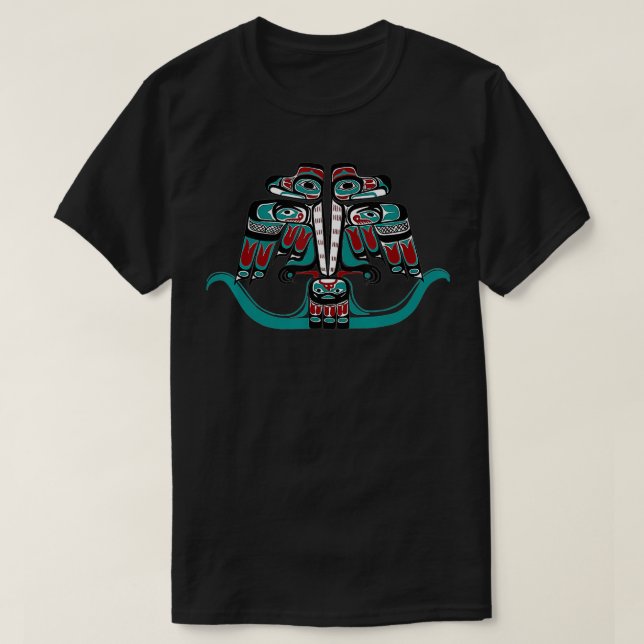 Northwest Pacific Native Haida Tlingit Thunderbird T Shirt (Design framsida)
