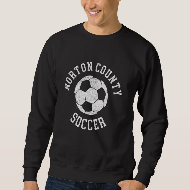Norton County Fotboll Retro Distressed 90-talet Vi Lång Ärmad Tröja (Framsida)