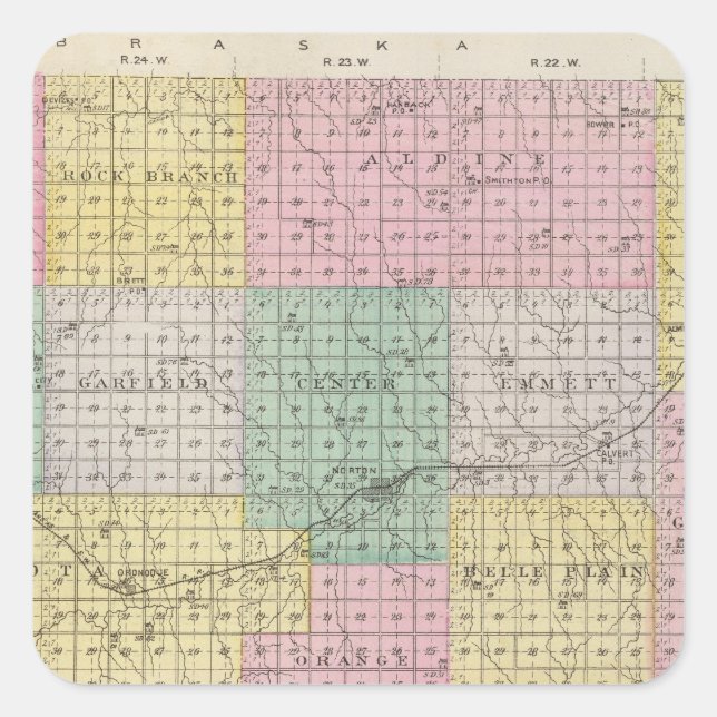 Norton County, Kansas Fyrkantigt Klistermärke (Framsida)