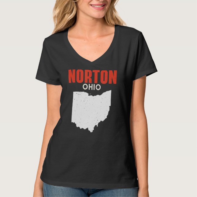 Norton Ohio USA State America Travel Ohioan T Shirt (Framsida)