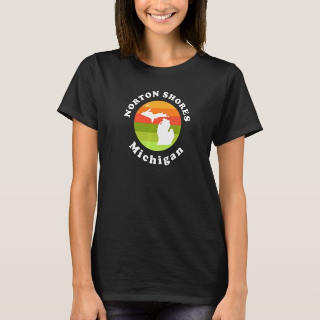 Norton Shores Michigan Outdoor Sunrise MI Vacatio T Shirt (Framsida)