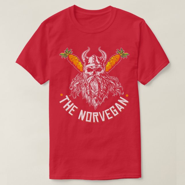 Norvegan, Vegan Viking Carrot Norsperar Vegetar T Shirt (Design framsida)
