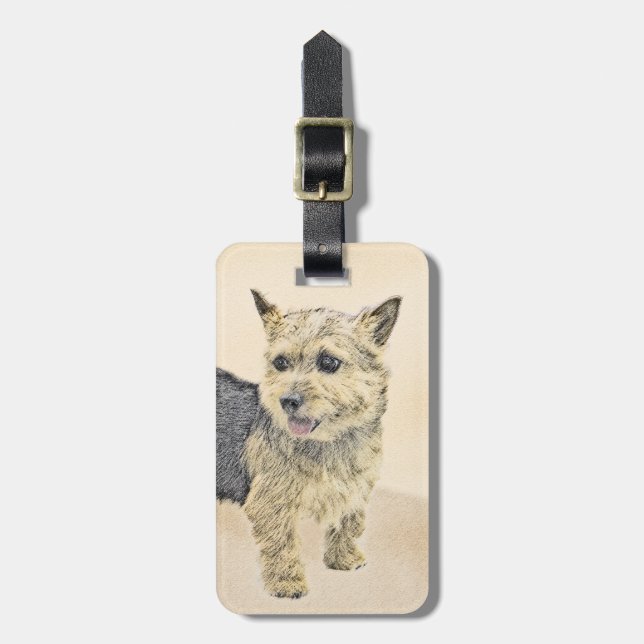 Norvig terrier-målning - Cute Original Hund Art Bagagebricka (Vertikal Framsida)