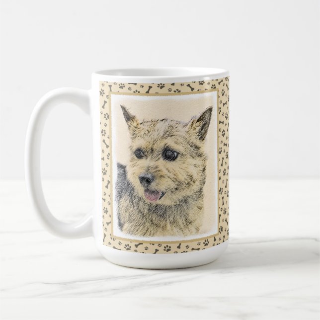 Norvig terrier-målning - Cute Original Hund Art Kaffemugg (Vänster)