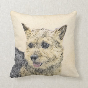 Norvig terrier-målning - Cute Original Hund Art Kudde