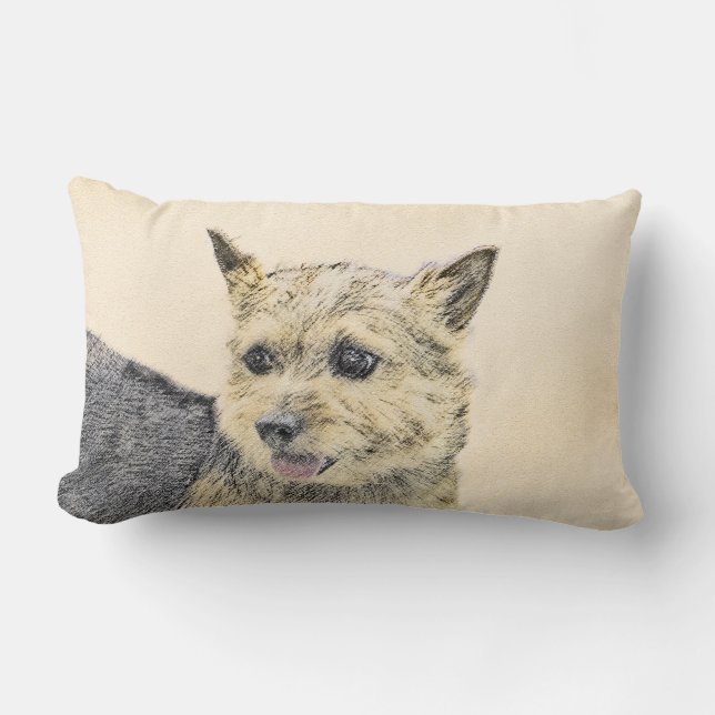 Norvig terrier-målning - Cute Original Hund Art Lumbarkudde (Framsida)