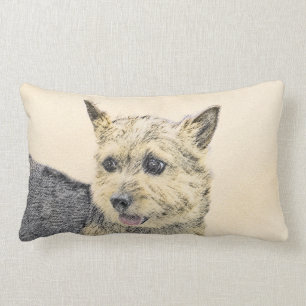 Norvig terrier-målning - Cute Original Hund Art Lumbarkudde