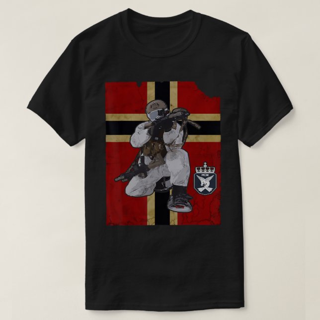Norwa Speciell militärstyrka Marinejeger Norwa T Shirt (Design framsida)