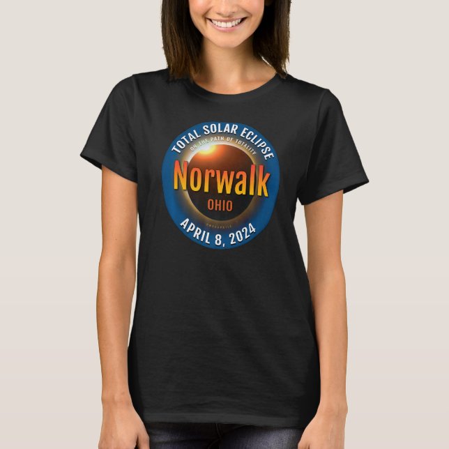 Norwaldo Ohio OH Total Solar Eclipse 2024 3 T Shirt (Framsida)