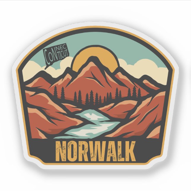 Norwalk, Connecticut Klistermärken (Framsida)