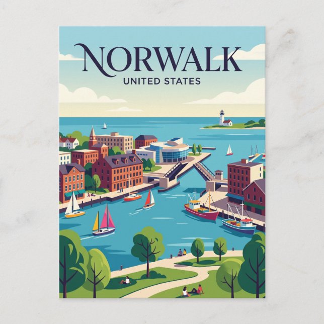 Norwalk Connecticut Vykort (Framsida)