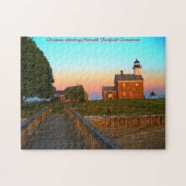 Norwalk Fairfield Connecticut. God jul önskas Pussel (Horisontell)