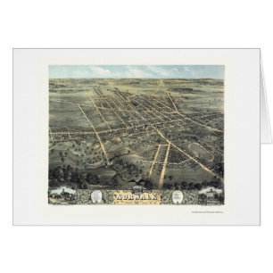 Norwalk OH panorama- karta - 1870 Hälsningskort