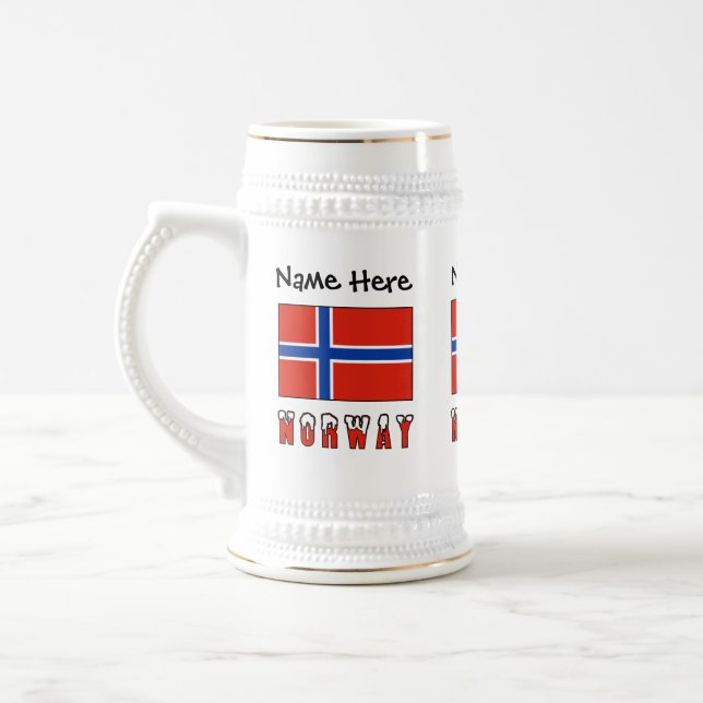Norway and Norwegian Flag Personalized  Sejdel (Vänster)