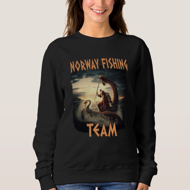 Norway Fishing Team Scandinavia Norge Souvenir Nor T Shirt (Framsida)